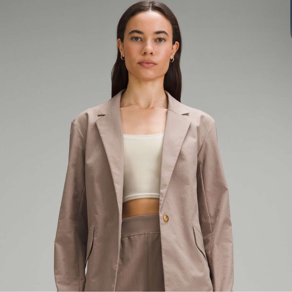 Lululemon Athletica Taupetastic Relaxed-Fit Twill Blazer